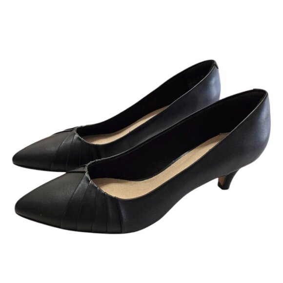 Clarks Black Linvale Crown Pointed Toe Pumps Sz 7.5